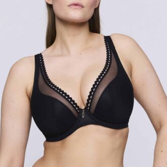 Prima Donna Twist VIVGIRL Black voorgevormde triangel bh met diep decolleté (C-G)