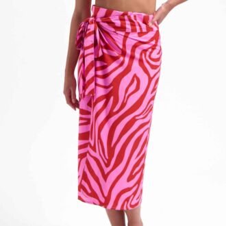 Beachlife PINK ZEBRA pareo/overslagrok
