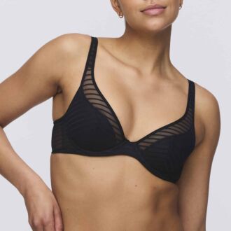 Marie Jo BASYL Zwart diep decolleté bh met halve mousse cups (C-D)