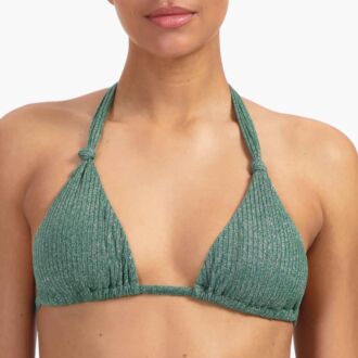 Beachlife GREEN GLITTER triangel bikinitop zonder beugel
