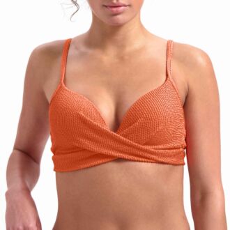 Beachlife MELON & PINK voorgevormde plunge bikini top (B-D)