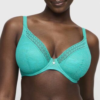 Prima Donna Twist PALERMO Sunny Teal plunge bh met halve mousse cups (D-F)