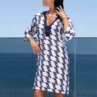 Lise Charmel Swim DANSE DES VAGUES Danse Bleu kaftan (M-XL)