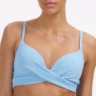 Beachlife ALASKAN BLUE voorgevormde plunge twist bikinitop (B-E)
