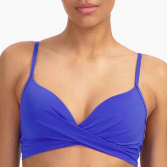 Beachlife ELECTRIC BLUE voorgevormde plunge twist bikinitop (B-E)
